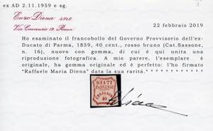 1859 - 40 cent. rosso bruno, I ... 