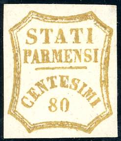 1859 - 80 cent. bistro oliva (18), gomma ... 