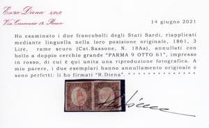 PARMA, d.c. rosso - 3 lire rame ... 