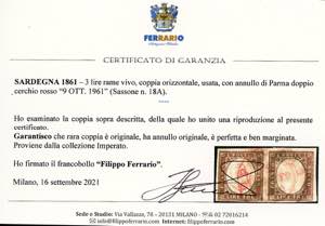 PARMA, d.c. rosso - 3 lire rame ... 