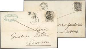 1852 - 5 baj rosa chiaro, 8 baj bianco ... 