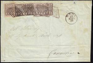 1858 - 5 baj rosa chiaro (6), due coppie e ... 