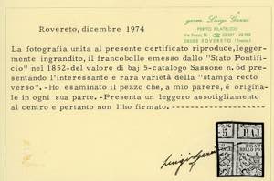 1852 - 5 baj rosa chiaro, STAMPA ... 