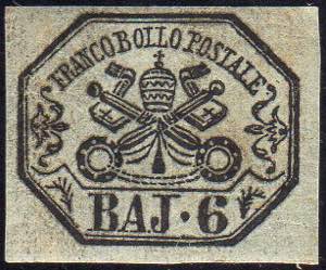 1852 - 6 baj grigio verdastro (7), gomma ... 