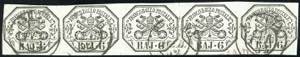 1852 - 6 baj grigio verdastro (7), striscia ... 