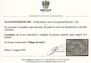 1852 - 50 baj azzurro (10), parte ... 