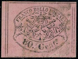 1867 - 80 cent. rosa lillaceo (20), usato, ... 