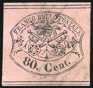 1867 - 80 cent. rosa lillaceo (20), usato, ... 