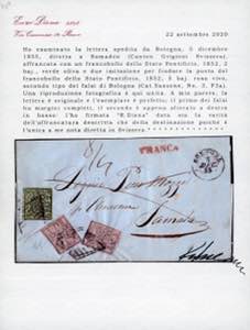 1855 - 5 baj rosa vivo, falso per ... 