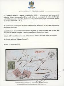 1855 - 5 baj rosa vivo, falso per ... 