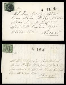 ROMA - FRASCATI - Due lettere affrancate con ... 