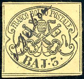 VITERBO, a penna - 3 baj giallo cromo (4A), ... 