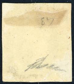 1851 - 5 cent. nero (1), gomma ... 