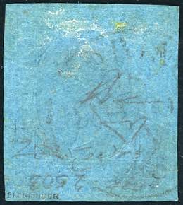 1853 - 20 cent. azzurro (5), gomma ... 