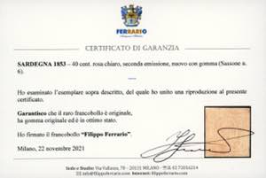 1853 - 40 cent. rosa chiaro (6), ... 