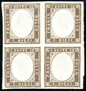 1859 - 10 cent. bruno grigiastro (14A), ... 