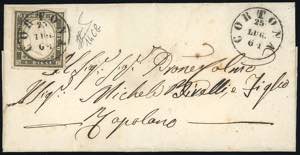 1861 - 10 cent. oliva grigio scurissimo ... 