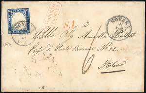 1858 - 20 cent. azzurro oltremare scuro ... 