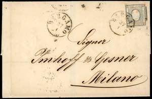 1861 - 2 cent. nero grigiastro, applicato ... 