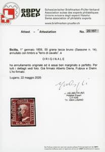 1859 - 50 grana lacca bruno (14), ... 