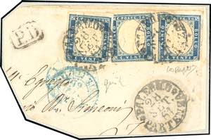 1861 - 20 cent. celeste grigio di Sardegna ... 