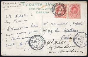 1910 - SPAIN/BELGIUM/FRANCE - Redirected ... 