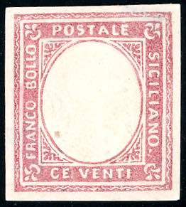 PROVE 1860 - 20 cent. rosa con effigie ... 