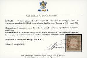 SALEMI, ovale con fregi rosso, non ... 