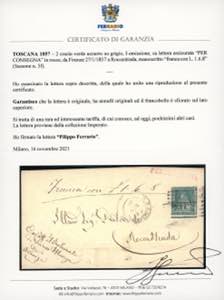 1857 - 2 crazie verde azzurro su ... 