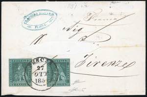 1851 - 4 crazie verde su grigio (6), due ... 