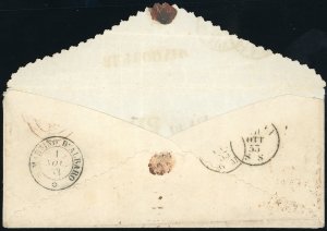 1853 - 6 crazie indaco su azzurro ... 