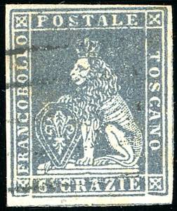 1851 - 6 crazie grigio scuro su grigio (7f), ... 