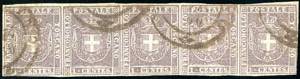 1860 - 1 cent. bruno lilla (17b), ... 