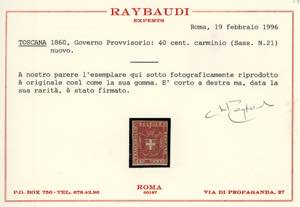 1860 - 40 cent. carminio (21), ... 