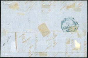 1857 - 5 cent. verde oliva, errore ... 