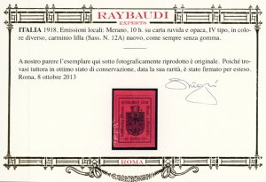 MERANO 1918 - 10 h. carminio ... 