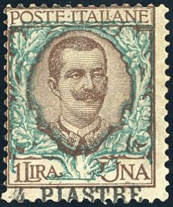 COSTANTINOPOLI 1908 - 4 piastre su 1 lira, ... 
