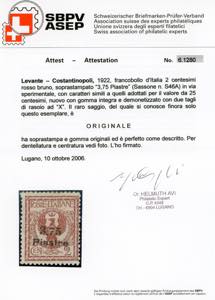 COSTANTINOPOLI 1922 - 3,75 piastre ... 