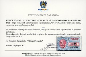 COSTANTINOPOLI ESPRESSI 1922 - 15 ... 