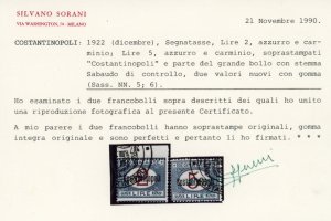 COSTANTINOPOLI SEGNATASSE 1922 - ... 