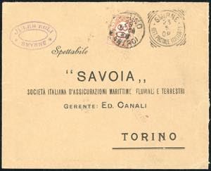 SMIRNE 1908 - 1 cent. Floreale ... 