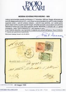 1859 - 40 cent. rosa carminio, ... 