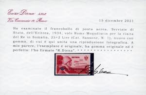 SERVIZIO AEREO 1934 - 25 + 2 lire ... 