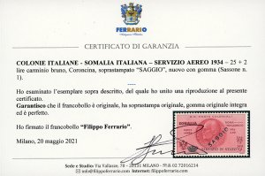 SERVIZIO AEREO 1934 - 25 + 2 lire  ... 