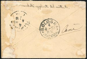 1893 - Bella affrancatura otto ... 