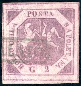 1859 - 2 grana violetto lillaceo, falso per ... 