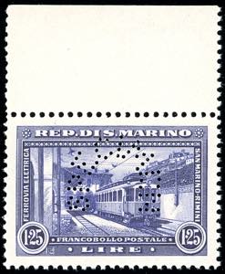 1932 - 1,25 lire violetto Treni, perforato ... 