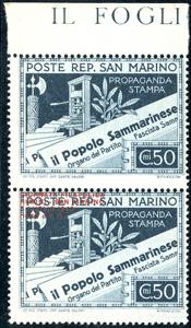 1943 - 50 cent. Giornata Filatelica, coppia ... 