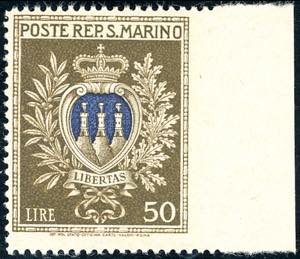 1946 - 50 lire Stemmi, non dentellato a ... 