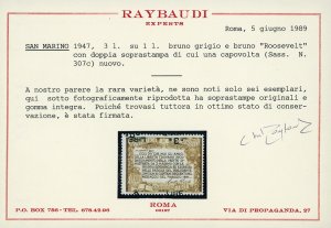 1947 - 3 lire su 1 lira Roosvelt, ... 
